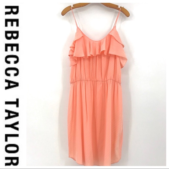 Rebecca Taylor Dresses & Skirts - 💕SALE Rebecca Taylor Silk Peach Spot Ruffle Dress